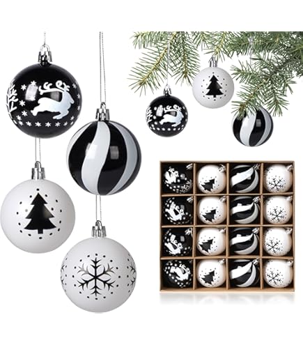 20 PCS Christmas Balls Ornaments, 2.36-Inch Hanging Balls, Shatterproof Plastic Decorative Hanging Ornaments Baubles Xmas Tree Party Wreath Decoration