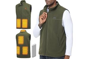 LABEWVI Gilet chauffant, veste chauffante homme avec batterie incluse, 10000mAh polaire blouson chauffant T3