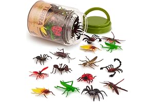 Terra 60-Piece Animal Figures Collection Insects and Spiders Toy Set - Tarantula, Grasshopper, Scorpio, Dragonfly and More - Toy from 3 Years