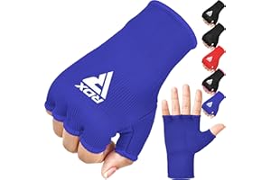 RDX Vendas Boxeo Guantes Interiores, Elástico Cinta Mano Muñeca Soporte, Vendaje Envolturas Protector Wraps, Muay Thai MMA Kick Boxing Artes Marciales Entrenamiento Puñetazos Gimnasio, Hombre Mujere
