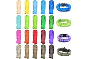 FICOFISE 20 st Paracord i olika färger, 3 meter flerfärgade paracord 4 mm, 7 trådar nylonsnöre, för DIY-armband, camping utomhus, rem och husdjurstillbehör