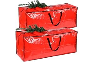 WSRYX 2 Pack Jumbo Christmas Tree Storage Bag Fits 7.5FT Tall Xmas Trees, Waterproof Heavy Duty Xmas Tree Bag Storage Bag with Durable Handles Zipper