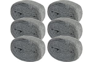 GEOGIEEW Paille de Fer 24M, Laine d'Acier Anti Rongeur Laine d'Acier 0000, pour Nettoyage, Polissage, Entretien et Finition du Bois, Verre