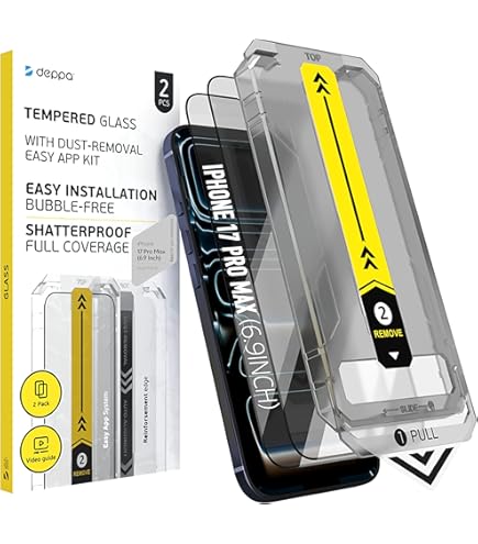 Protection Écran Verre Trempé Fonkare Pour IPhone 17 / 17 Pro Max - 9H Anti-Rayures, Clarté HD, Pose Facile Sans Bulles