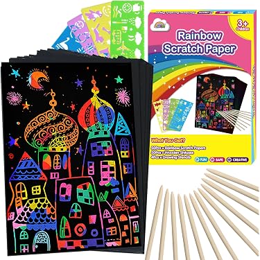 Kit De Grattage Artistique – 6 Papiers A3/A4, 4 Outils, Motifs Variés, Activité Créative Et Relaxation, Adultes Et Enfants