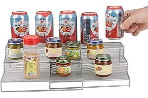 Mind Reader 3 Tier Metal Mesh Kitchen Storage Organizer, 2 Pcs, Silver