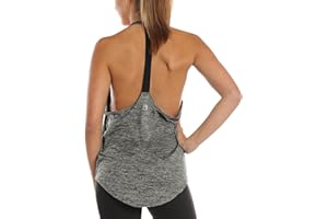icyzone Lot de 2 Débardeurs de Sport sans Manches pour Femme – Fitness Top avec Dos en T, Yoga Gym Tank Top