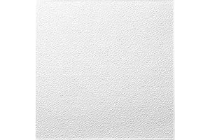 MASTERBRICO Pannello Polistirolo Decorativo per Soffitto e Parete effetto 3D Isolante Termico spessore medio 9mm dimensioni 50x50cm, Confezione da 10mq (40 pannelli) Colla per Polistirolo Pannelli inclusa (B007)