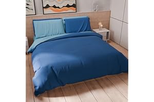 PETTI Artigiani Italiani - Set Copripiumino Singolo 150x200 cm (1 Federa 50x80 cm Inclusa), Parure Copripiumino Morbida Microfibra Tinta Unita Blu Elettrico - Celeste