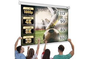 Jago® Écran de Projection - (152x152cm / 178x178cm / 203x152cm / 203x203cm), Enroulable, Formats 1:1, 4:3, 16:9, HD 4K 3D - Toile de Projecteur, Home Cinema, Vidéoprojecteur (178 x 178 cm (99"))