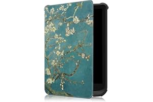 Fmway Etui z klapką ze skóry PU do Pocketbook Touch Lux 5/Touch Lux 4/Touch HD 3/Basic 4/Basic lux 3/Basic Lux 2/Colour z funkcją automatycznego wygaszenia/budzenia