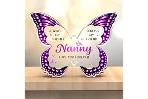 JOYVADO Nanny Gifts on Mothers Day - Butterfly-Shaped Acrylic Decorations - Nanny Birthday Gifts from Grandchildren, Presents for Nanny Nannie on Her Birthday Mothers Day Christmas Thanksgiving