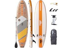THURSO SURF Inflatable Stand Up Paddle Board All-around SUP Waterwalker 120 10'×30''×6'' Deluxe Package | Carbon Shaft Paddle | Roller Backpack | Dual Chamber Pump | Coiled Leash