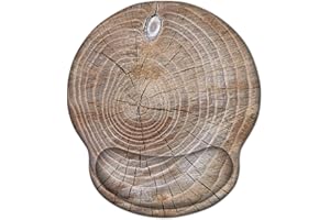 ToLuLu Alfombrilla de mouse con soporte para reposamuñecas, alfombrilla de mouse ergonómica de gel con base de goma antideslizante, alivio del dolor, arte de madera
