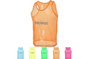 ‎MEIWAR meiwar Leibchen - 10er Set Trainingsleibchen I Markierungshemd für Sport, Fussball, Handball in orange, blau, gelb, grün und pink I für Herren, Kinder, Damen
