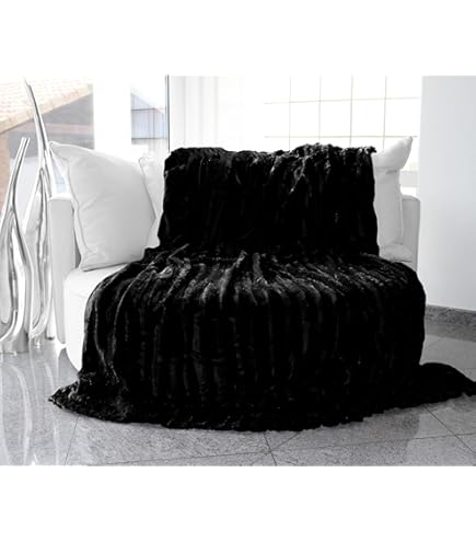 Brandsseller knuffeldeken imitatiebont dubbelzijdig XXL 220x240 cm – Warme kunstbontdeken voor bank en bed, luxe woondeken plaid, comfortabel & zacht - 100% polyester, wasbaar – Antraciet