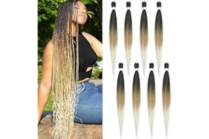 FIRSTCYH HAIR Rajout Cheveux Tresses 1B/27/613 Meches Boucle Pour Tresses Africaine 8 Paquets Boho Crochet Braids Meches 30 Inch Yaki Nattes Extensions De Cheveux Pré-étiré