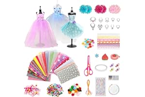 Wisplye Fashion Designer Kit de Costura, Juegos Moda Kit De Diseño Manualidades Para Niñas con 4 Maniquíes, Juguetes De Aprendizaje Cumpleaños Regalo Adolescentes Niños 6+ Años