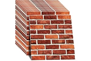 JOLOV 12 pezzi Carta da Parati 3D Adesiva Muro Pannelli Decorativi 3D,Carta da parati 3D rimovibile, impermeabile 30 * 30cm Wall Sticker Wallpaper per Cucina, Bagno, Salone (510)