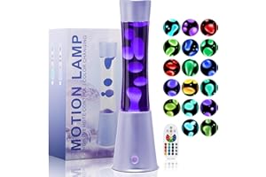 Besight Lámpara de Movimiento Líquido Grande 40cm con 17 Cambios de Color y Control Remoto para Niños y Adultos Lámpara de Mesita para Habitación Oficina Decoración