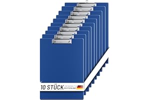 ‎OFFICE POINT GERMANY OFFICEPOINT Klemmbrettmappe Set A4 | 10 Stück | Aufklappbares Klemmbrett mit Innentasche | Kunststoffüberzug (Blau, A4)