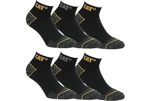 Caterpillar 6/12 Paar Arbeitssocken Sneaker Knöchelhöhe - Verstärkte Spitze Ferse - Baumwolle