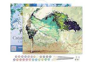 Figured'Art Pintar por Numeros Adultos con marco Bailando - Manualidades pintura acrilica Kit Cuadro DIY completo - 40x50cm con bastidor montado