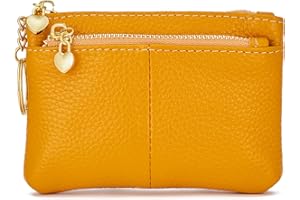 ZOUIQSS Mini Porte Monnaie Cuir pour Femme véritable avec Fermeture éclair,Porte-clés et Porte-Cartes Portefeuille