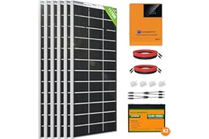 ECO-WORTHY 1200W 24V Solar Power System 4.8kWh/Day with 6pcs 195W Solar Panels,2pcs 100Ah LiFePO4 Battery and 3000W 24V Solar Hybrid Inverter for Home Shed
