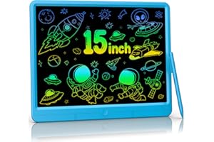 ‎TUGAU TUGAU LCD Schreibtafel für Kinder Buntes Display Zeichenbrett Löschbarer Zaubertafel Kinderspielzeug Mädchen Jungen Spielzeug ab 2 Jahren Geburtstags Geschenke (SkyBlue,15 Zoll)