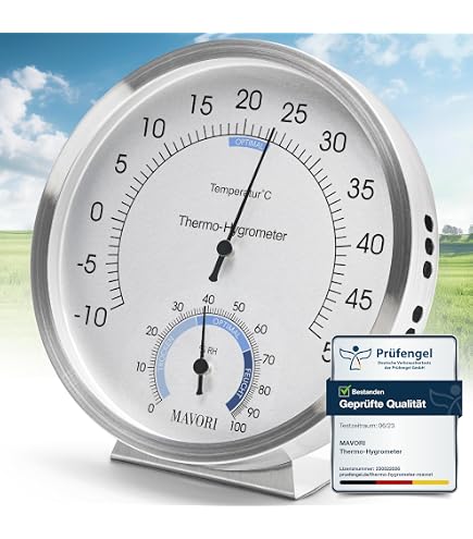 TFA Dostmann Analoge Wetterstation – Aus Nussbaum, Mit Barometer, Thermometer, Hygrometer