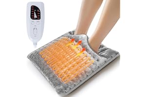 Olycism Calienta Pies Eléctrico Suave & Cálido, Calentador de Pies Eléctrico con 6 Niveles Temperatura