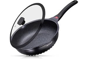 INTIGNIS® Premium-Bratpfanne mit Deckel, Kratzfest, 28 cm, Extra Tief, Kompatibel mit allen Herdarten, Einschließlich Induktion, Frei von Chemikalien, Super Antihaftbeschichtet