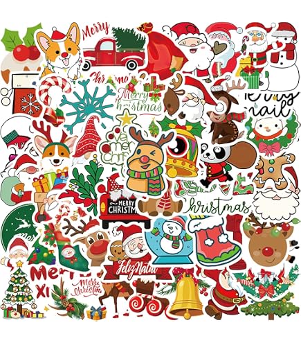 101 Autocollants De Noël - Stickers Brillants Pour Scrapbooking, Emballage Cadeaux, Déco Cartes Et Fenêtres - 4