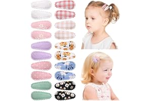 CHOICBABY 20 Stück Blumendruck 1,5 Zoll baby haarspangen und Bügen für Baby Mädchen - Rutschfeste Snap Barretten und Haarzubehör haarspange baby feines haar Helle Farbe