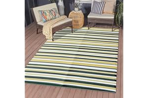 HOMES & HIVES LIVE BETTER HH HOMES & HIVES Outdoor Indoor Picnic Area Straw Rug – Heavy Duty Large Waterproof & Reversible Patio Foldable Mat – Portable & Washable - For Garden, Camping, Beach & Kids Play Mat