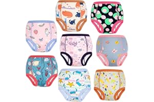 FLYISH DIRECT Culotte Apprentissage Propreté Garcon, Culotte d'apprentissage Imperméable, 100% Coton, Lot de 8, 2-6 Ans