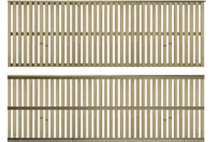 PREMIER GARDEN SUPPLIES Premier Tuscany 6x2ft (W: 6ft x H: 2ft) Decorative Capped Vertical Slatted Trellis Pressure-Treated Garden Panel Fence Topper/Wall Art/Pergola/Divider Width 1828mm x Height: 616mm