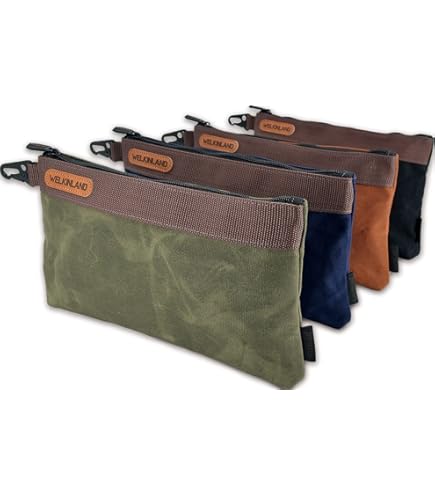 Rullo Per Attrezzi In Tela Cerata Da 16 OZ Con 4 Tasche 1 Rullo Rimovibile E Fibbie Regolabili, Versatile Borsa Per Attrezzi Per Falegnami Meccanici Elettricisti | Kaki - Foto 10