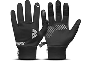 WFX Winter Running Gloves Touch Screen Anti-Slip Silicone Gel Lightweight Gloves Warm Liner Gloves Elastic Cuff Windproof for Walking Riding Cycling Biking Driving Gloves Men Women