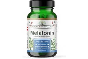 ‎SOURCE OF NATURE Source of Nature® | 365 Premium Tabletek Melatoniny | 2-letni zapas | 0,5 mg na dawkę (½ tabletki) | Wysoka dawka | Bez niechcianych dodatków | Duńska Marka Premium | Testowane niezależnie