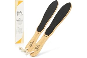 Robin Goods® 2 Lima para pies de escofina para Callos de Madera, Gruesa y Fina | Lima para Callos, removedor de Callos en envase sin plástico, para Eliminar Callos y callosidades (2 Piezas)