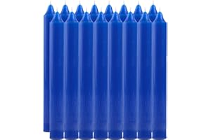 ETREXONLINE Bougies de Chandelier Longues Sans parfum - Lot de 16 Bougies Bleu Longueur 17.5cm