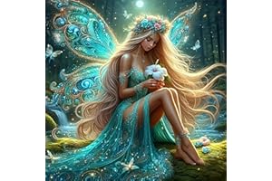 HEIBAGO 5D Diamond Painting Hadas, Paisaje Completo Taladro Juegos De Pintura De Diamantes Para Adultos Principiantes, Diy Cruz Bordado Arte Diamante Arte Cuadros Para Decoración De Pared Del Hogar 30