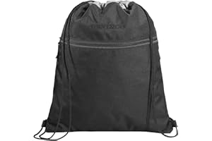 ‎COOCAZOO coocazoo Turnbeutel „Black Coal”, schwarz, mit Reißverschlussfach und Kordelzug, reflektierende Elemente, Schlaufen zur Befestigung am Schulrucksack, 10 Liter, ab der 3. Klasse