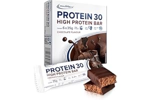 IronMaxx Protein 30 Barre Protéinée - Chocolat 6 x 35g | Barre Proteine Faible en Sucres | Repas Minceur & Snack Sportif | Sans Huile de Palme, avec Vitamines | Snack Sain au Quotidien