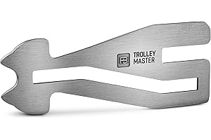 FABACH Trolley Master Stainless Steel Series - Edelstahl Einkaufswagenlöser Schlüsselanhänger für Einkaufswagen - Einkaufswagenchip öffnet Frontlader- und Seitenschubfach