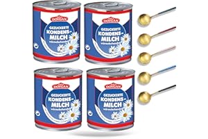 MEINBAZAR Gezuckerte Kondensmilcherzeugnis - 8 prozent Fett (397 g) + 1 Löffel (4x397 g)