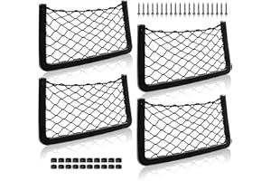 MaxAwe 4 PCS 36 * 18cm Car Storage Net Bag Storage Nets for Campervan, Rear Seat Mesh Storage Net with Plastic Frame and Screws, for SUV Car Caravan Motorhome and more