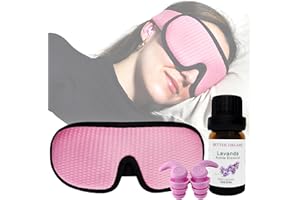 BETTER DREAMS Antifaz Dormir Tapones Oídos Aceite Lavanda Pack Relajación Sueño Profundo Bloquea Luz Reduce Ruido Descanso Natural Viajes Reducción Sonido Kit Sueño Bienestar Aromas Relajantes